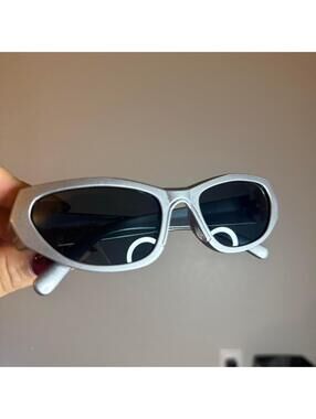 Silver shield sunglasses with back lenses
